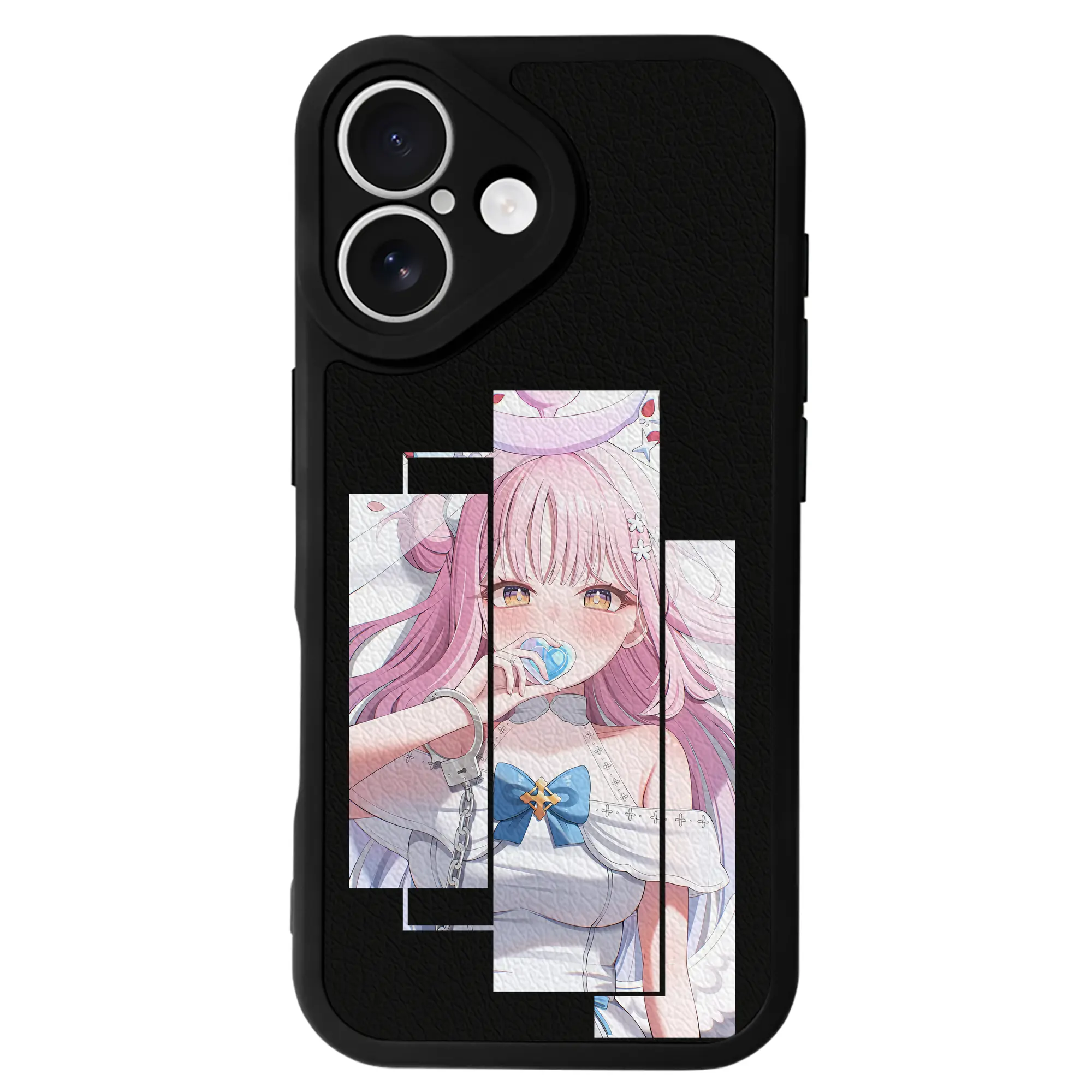 ブルーアーカイブ グッズ 聖園ミカ - IPhone 16シリーズ対応 ・ シリコンスマホケース ・ レザー調 ・ 高精度フィット ・ 耐衝撃 ・ ワイヤレス充電対応 ・ 精密カット